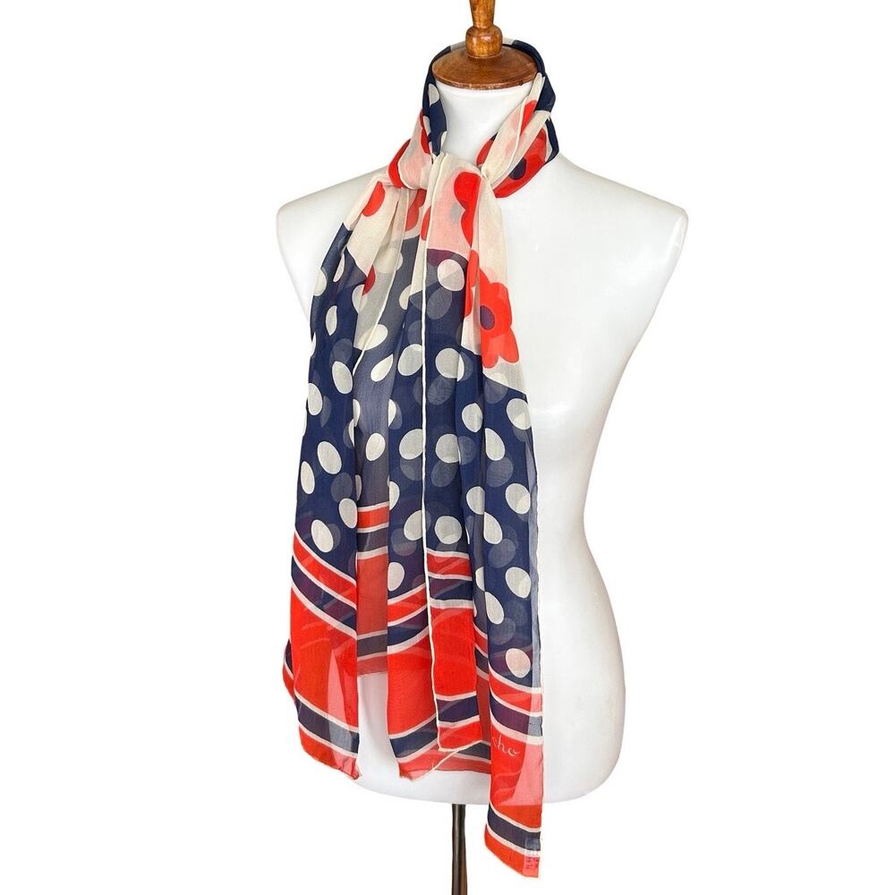 Vintage 60s Echo Silk Chiffon Scarf Mod Pop Poppy Art Jet Set Style